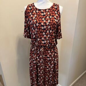 LOFT Floral cold shoulder Dress